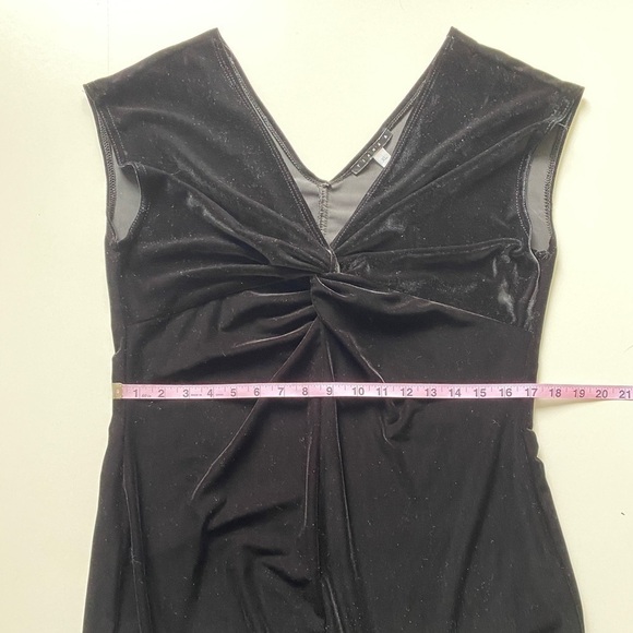 Tiana B. Classy Chic Black Twist Front Velour V-Neck Cocktail Dress Women’s XL - Picture 7 of 9